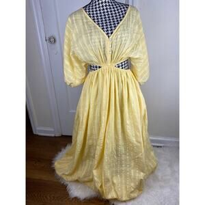 Petal & Pup Pale Yellow Maxi Dress with Cutout Waist